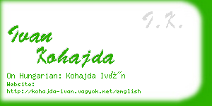 ivan kohajda business card